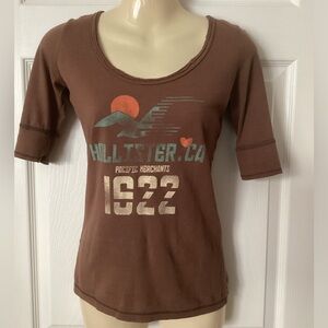 Vintage HOLLISTER 1922 half sleeve top Sz S Y2K Pacific Merchants EUC
